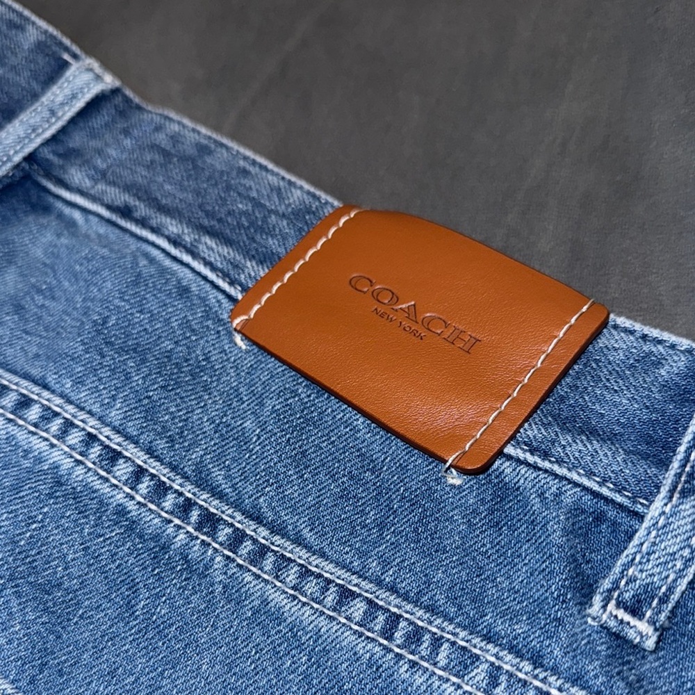 Men's Coach Blue Denim Shorts - Picture 5 of 6